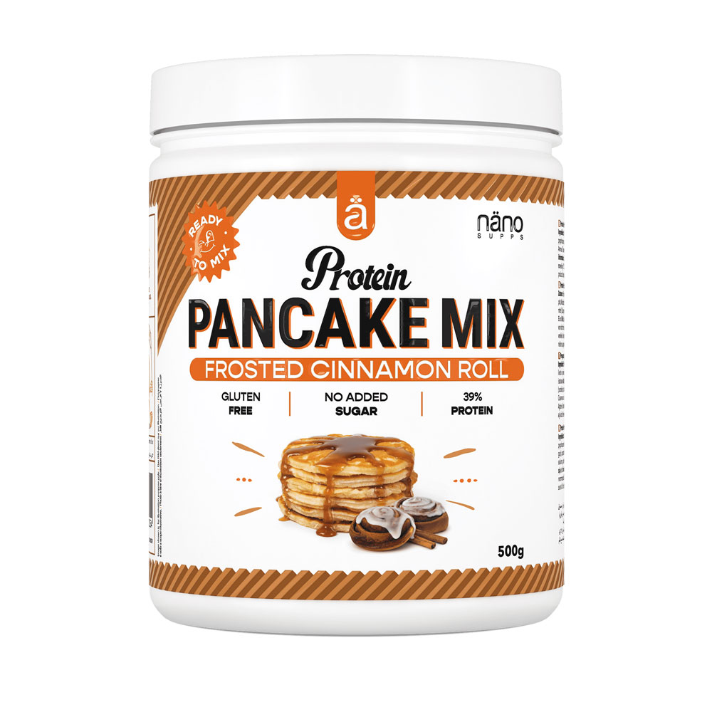 Protein Pancake Mix Frosted Cinnamon Roll
