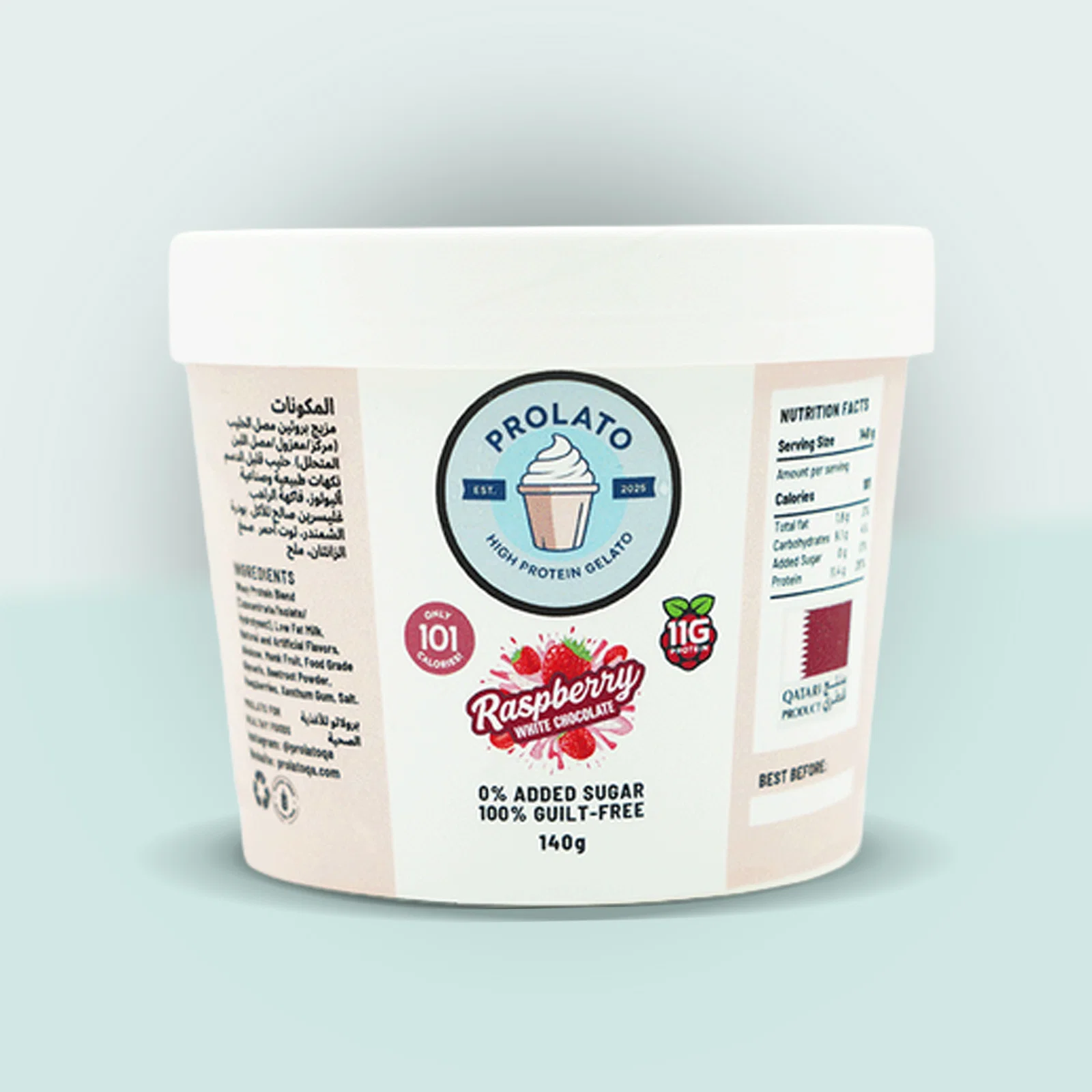 Prolato Gelato Ice Cream Raspberry White Chocolate